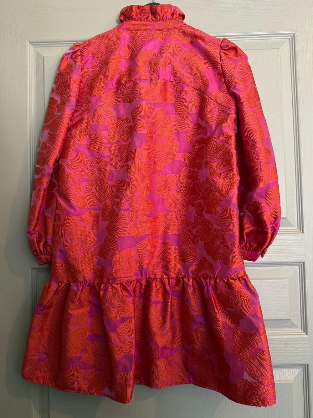 Tuckernuck NEW Red Fil Coupe jacquard Palmerston Long Sleeve Mini Dress Small - Picture 11 of 12